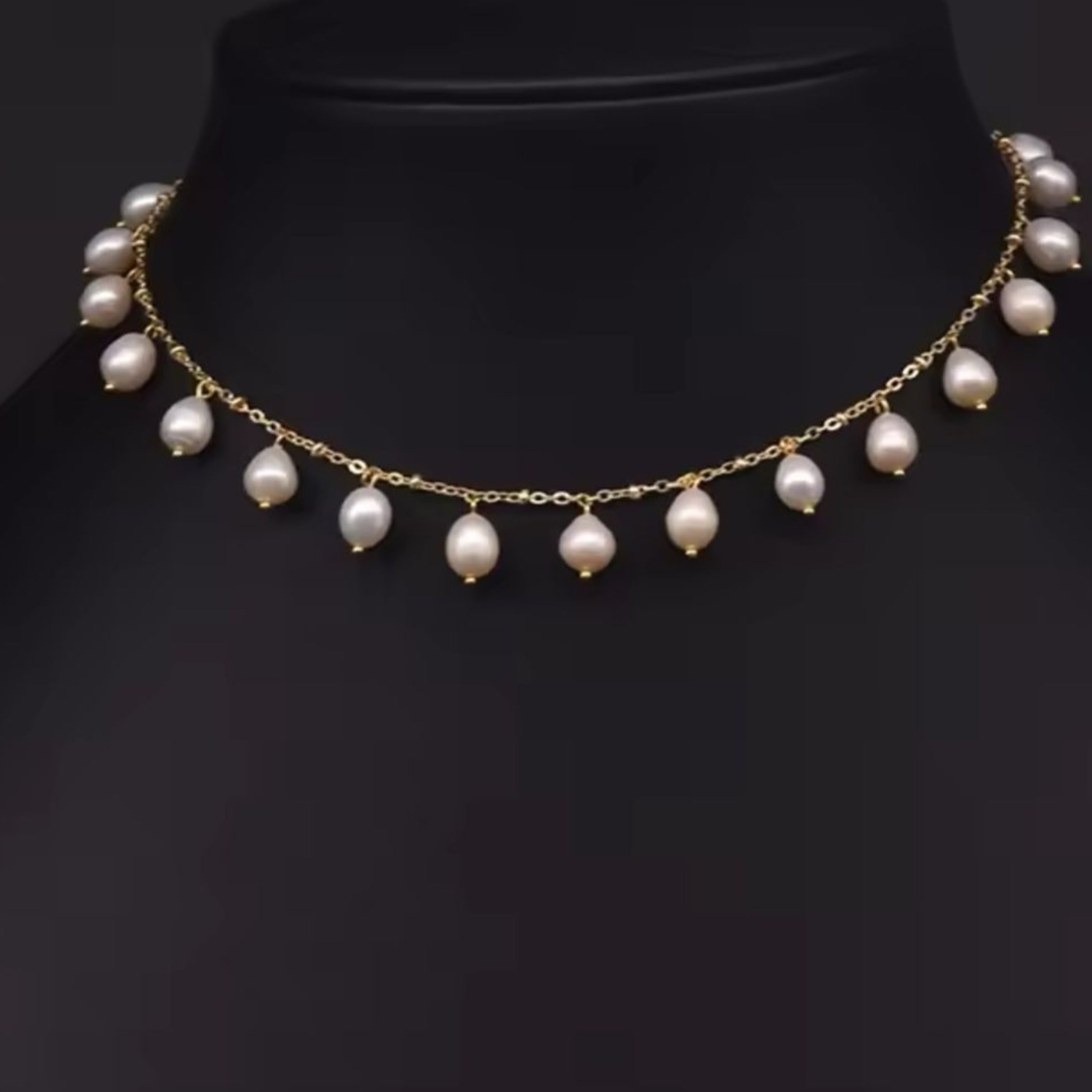 Natural Pearl Silver Gold Plated Necklace