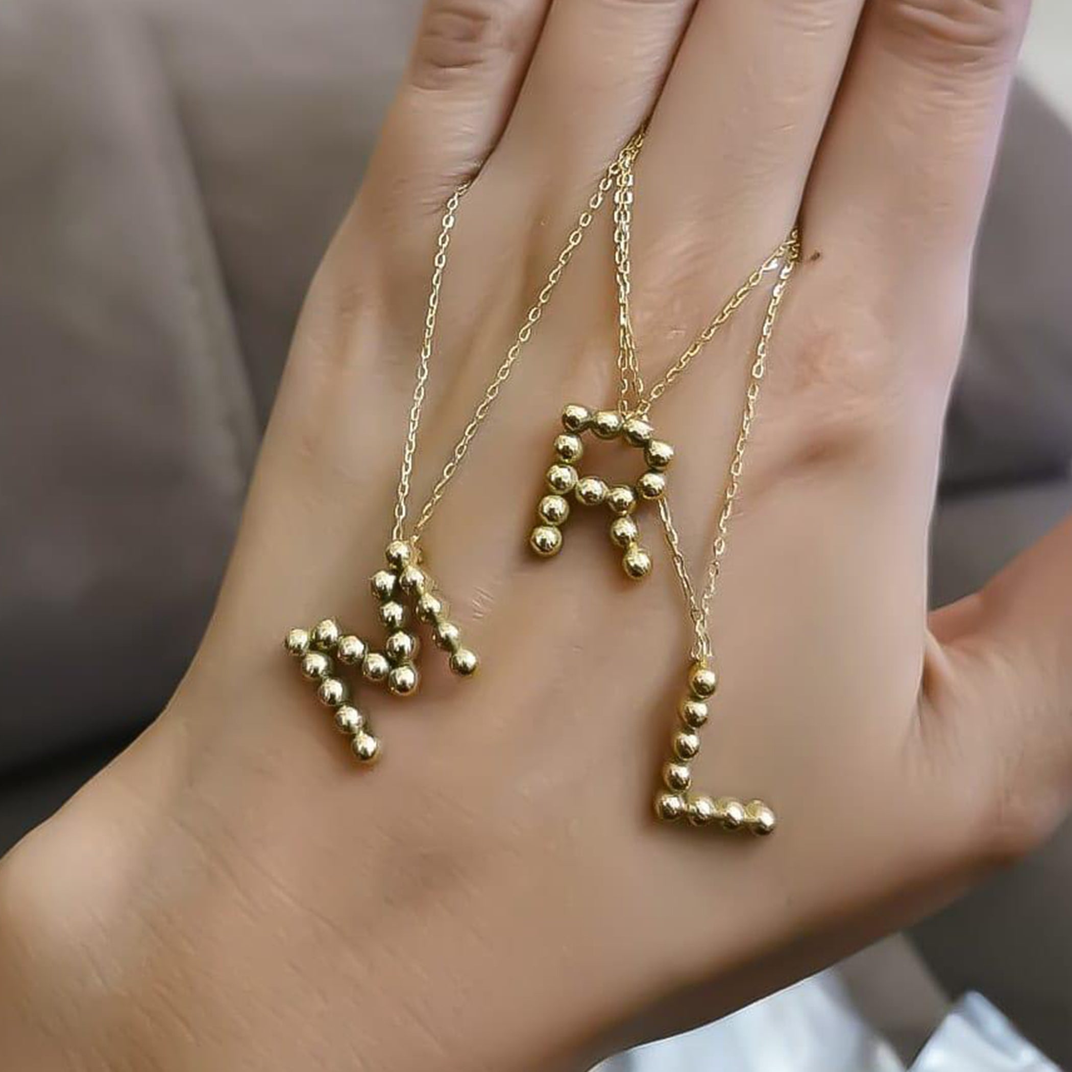 Bubble Gold Letter Necklace
