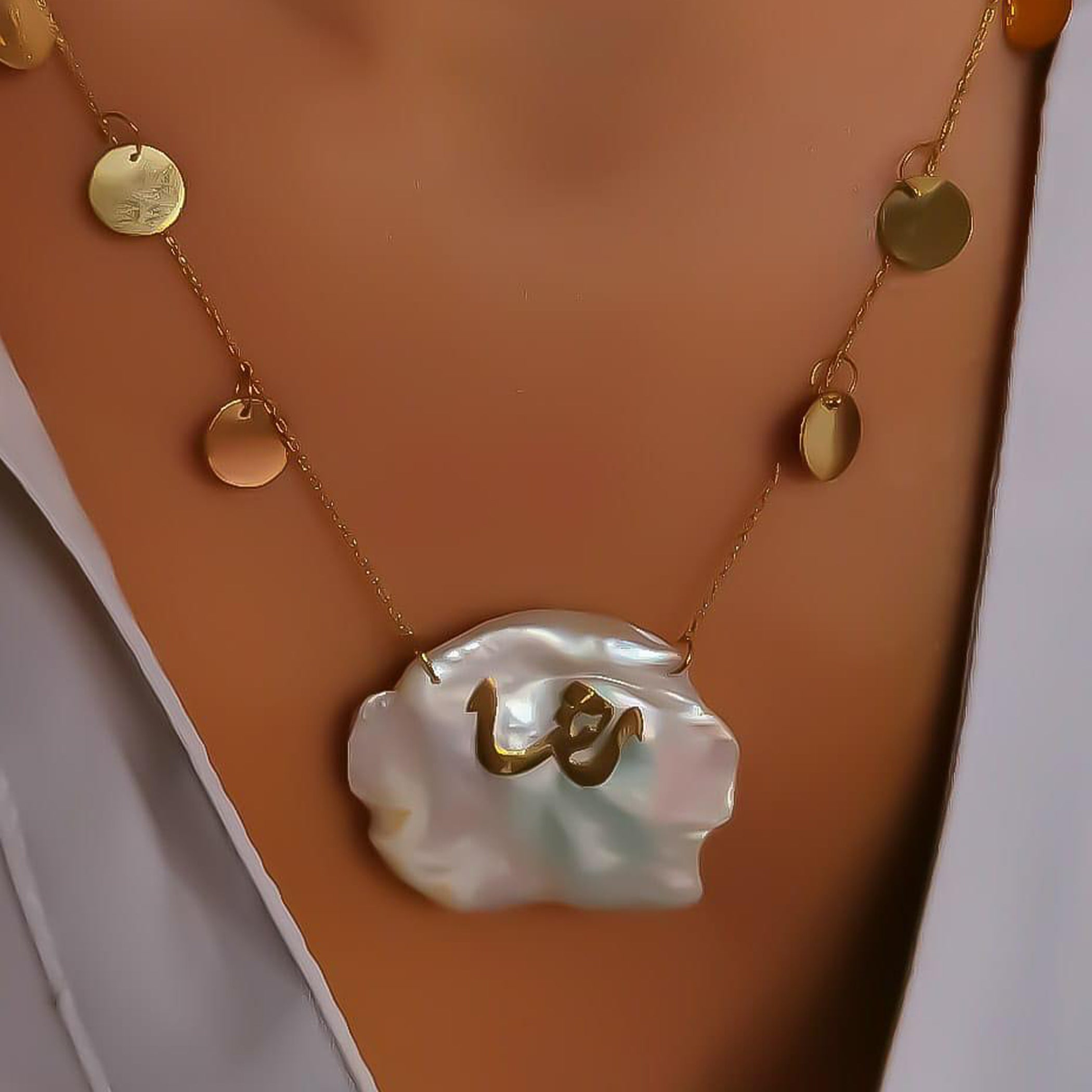 Gold Name with Pearl Necklace