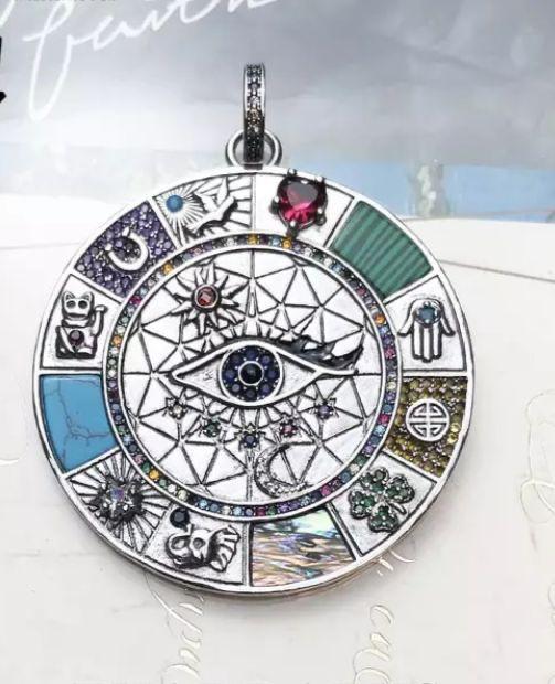 Vintage Pendent Italian Silver With Natural Stone