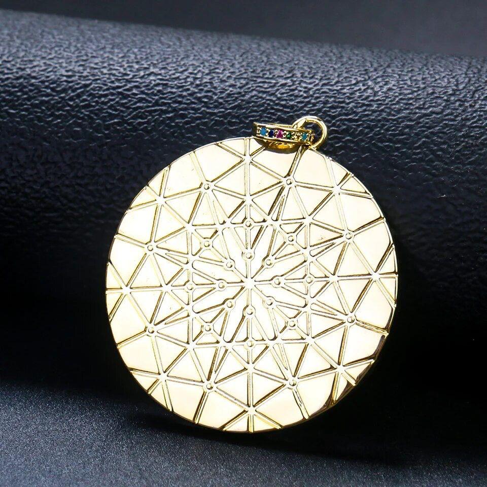 Vintage Pendent Italian Silver Gold Plated With Natural Stone