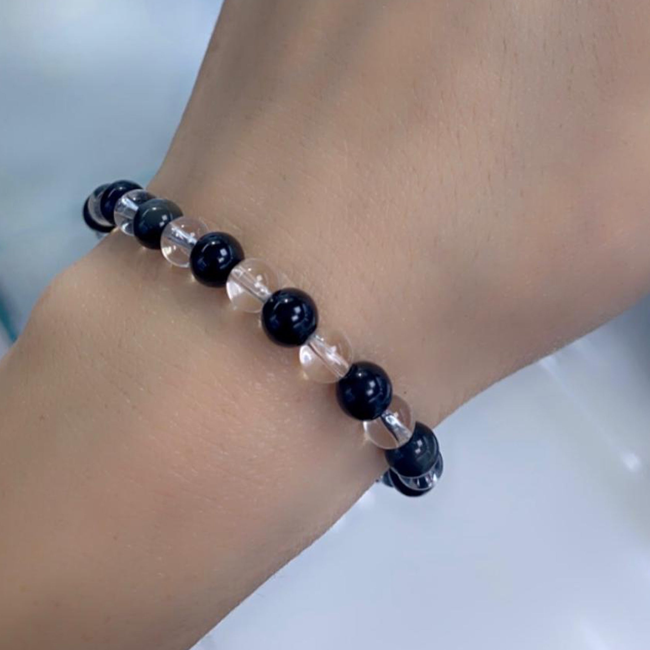 Protection Onyx with Clear Quartz Stone Bracelet