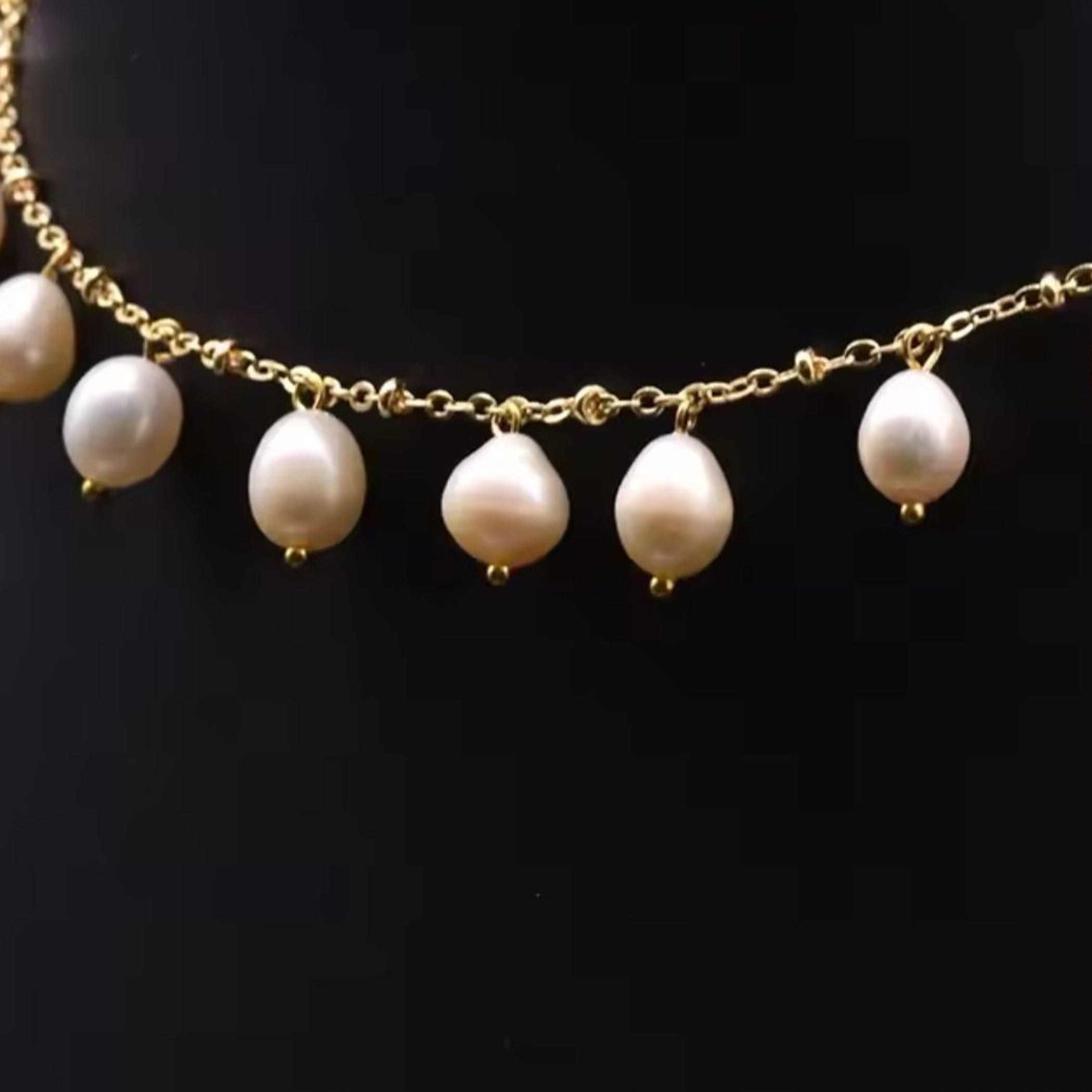 Natural Pearl Silver Gold Plated Necklace