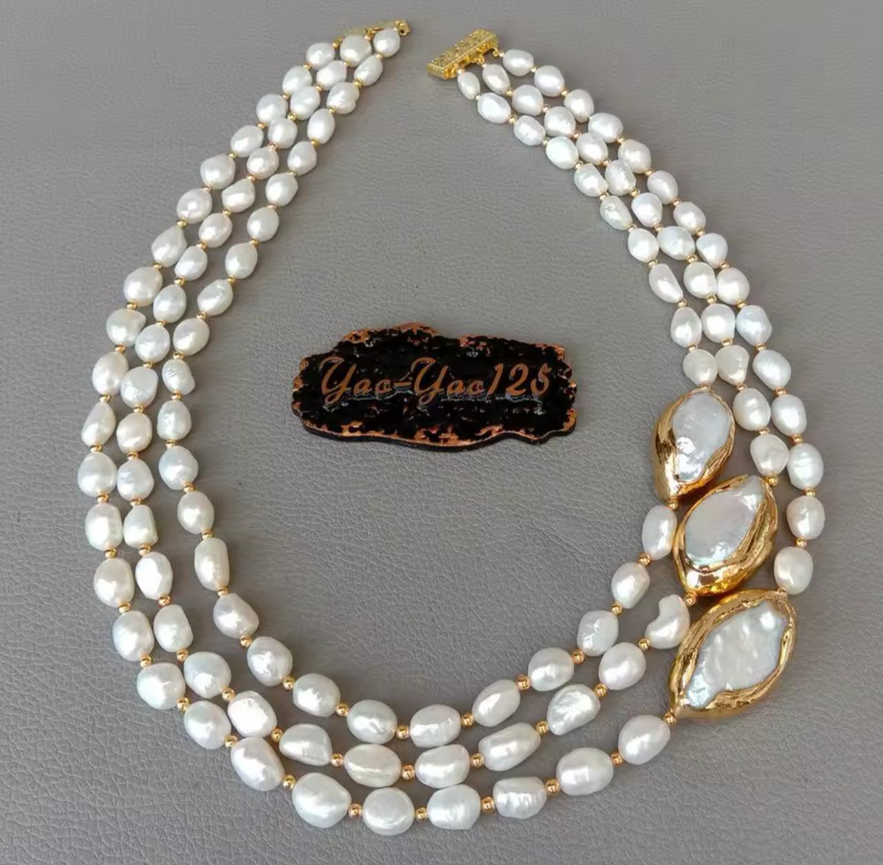 Natural Pearl Multi Layer Necklace
