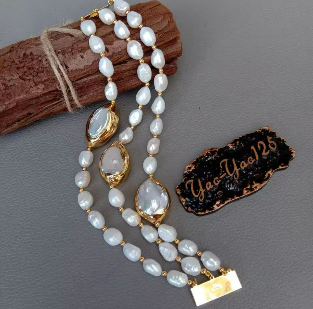 Natural Pearl Multi Layer Bracelet