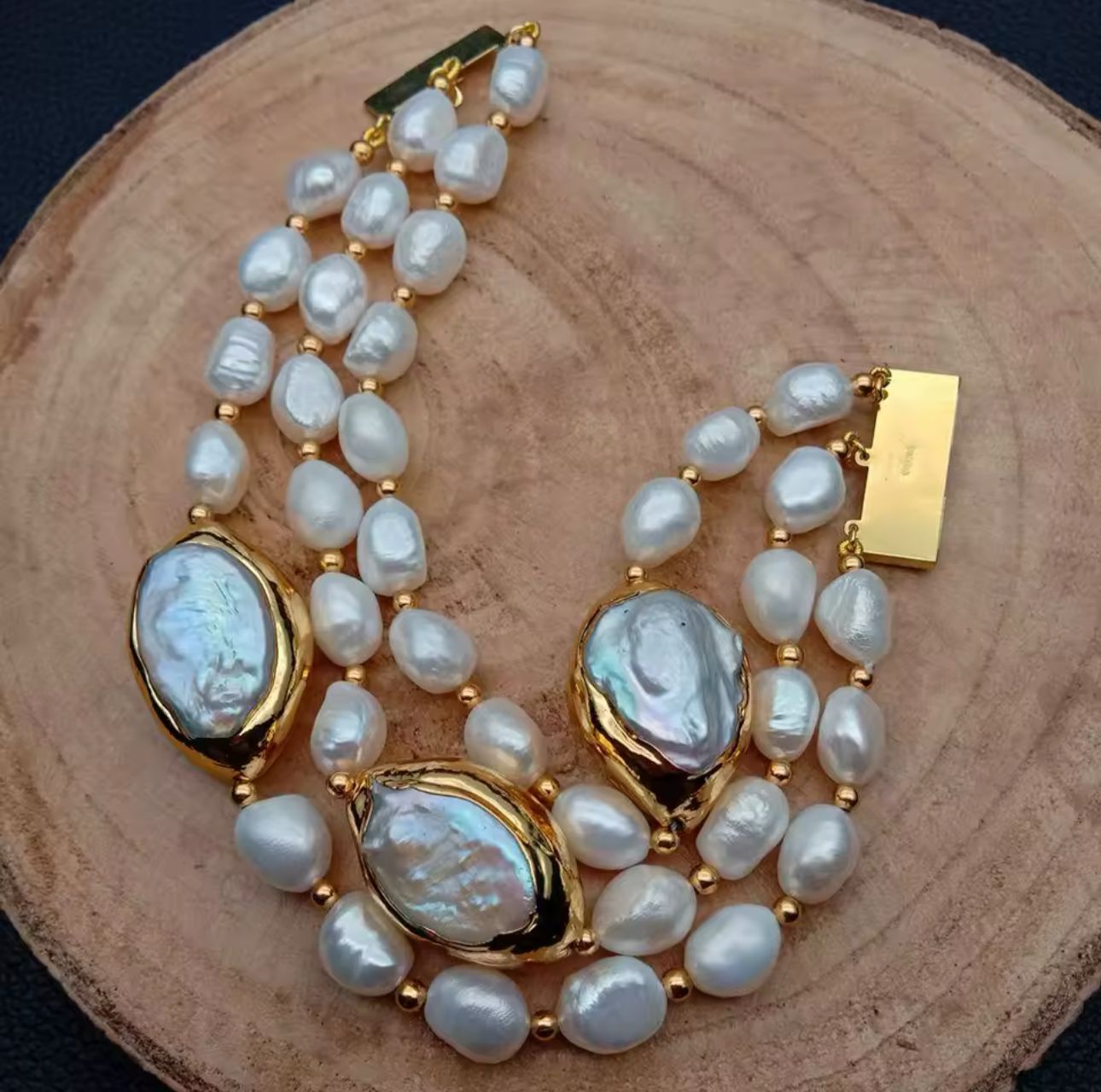 Natural Pearl Multi Layer Bracelet