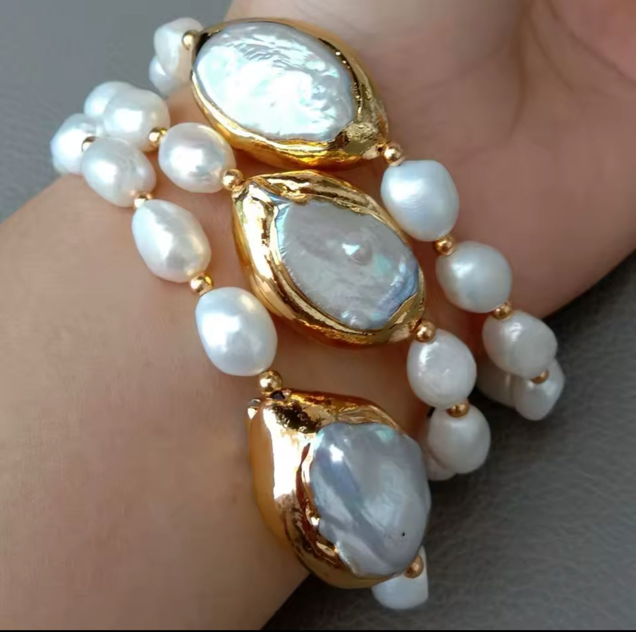 Natural Pearl Multi Layer Bracelet