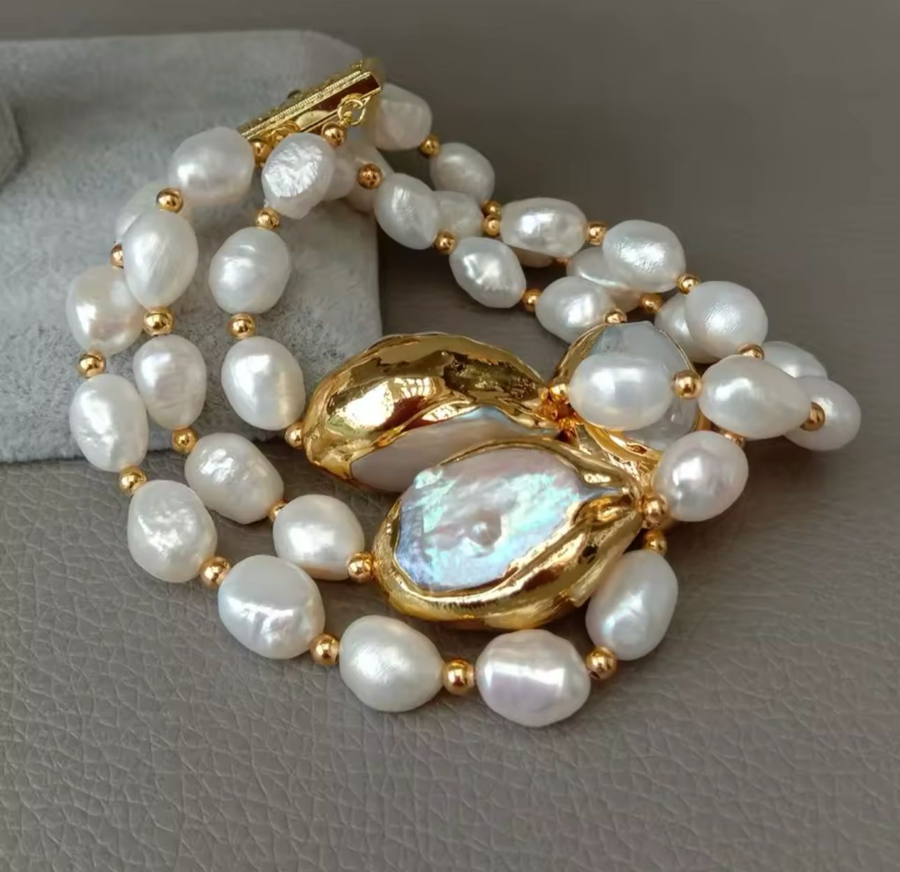 Natural Pearl Multi Layer Bracelet