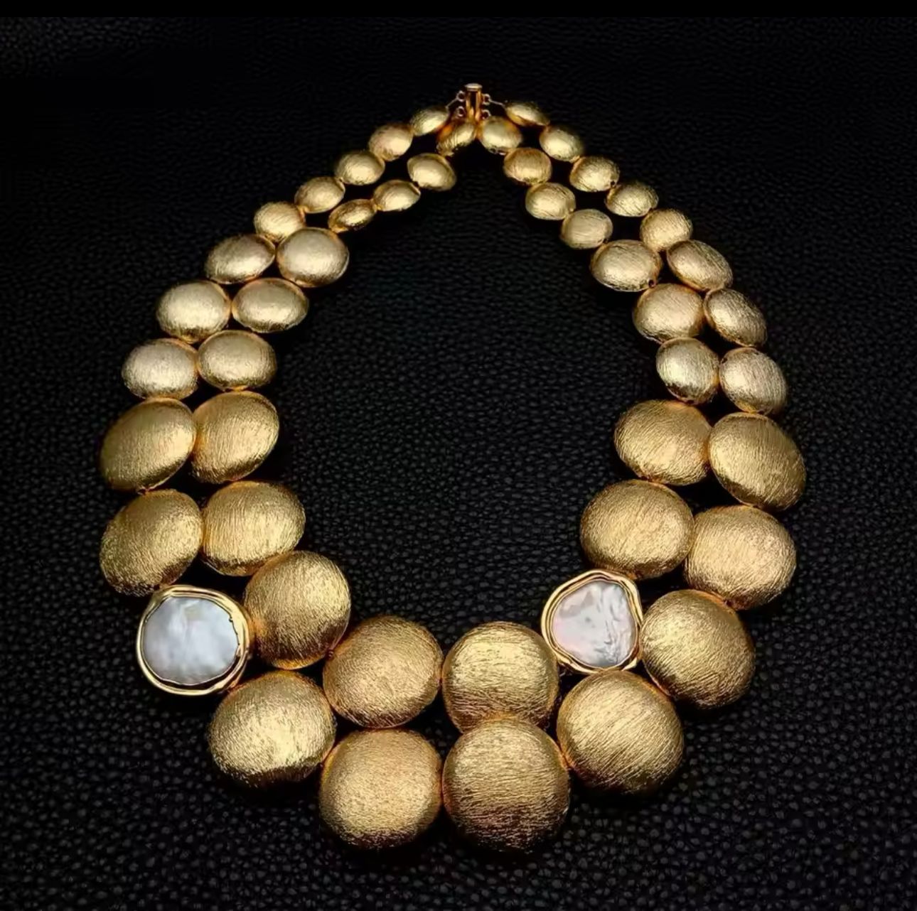 Natural Pearl Gold Plated Design Necklace