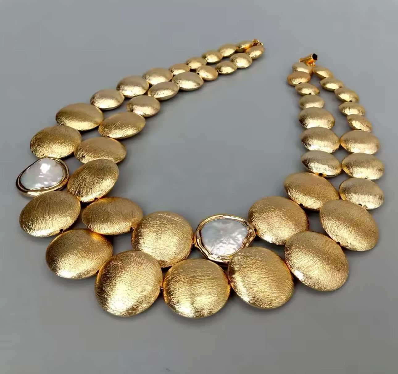 Natural Pearl Gold Plated Design Necklace