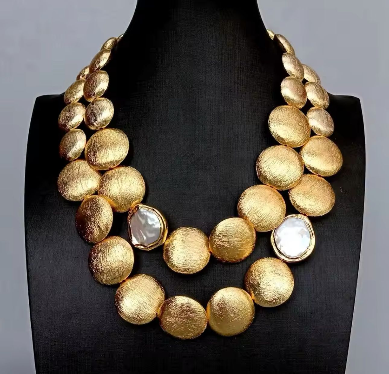 Natural Pearl Gold Plated Design Necklace