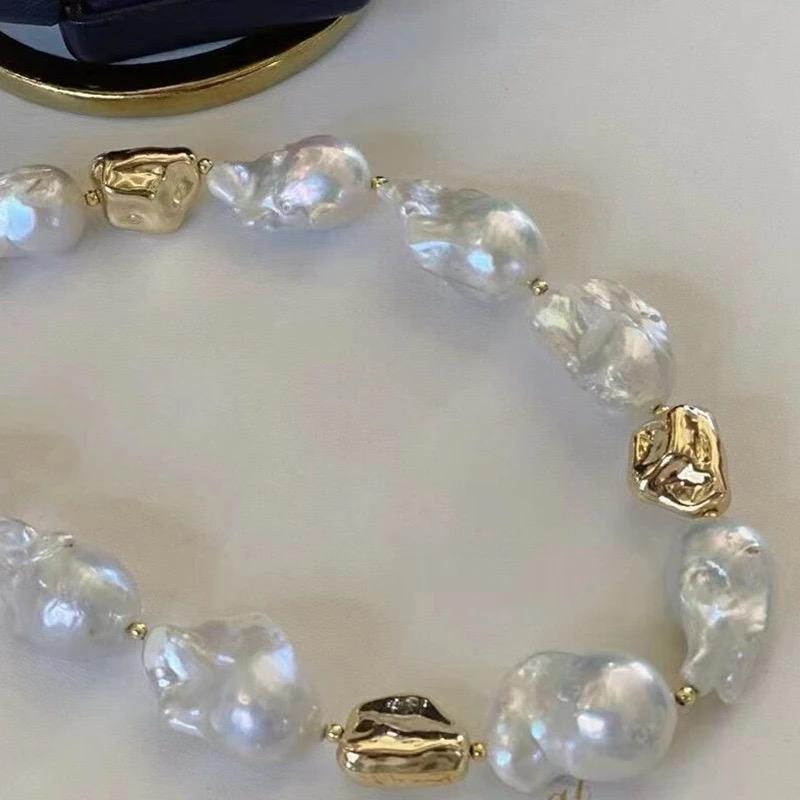Natural Pearl Gold Plated Design Necklace