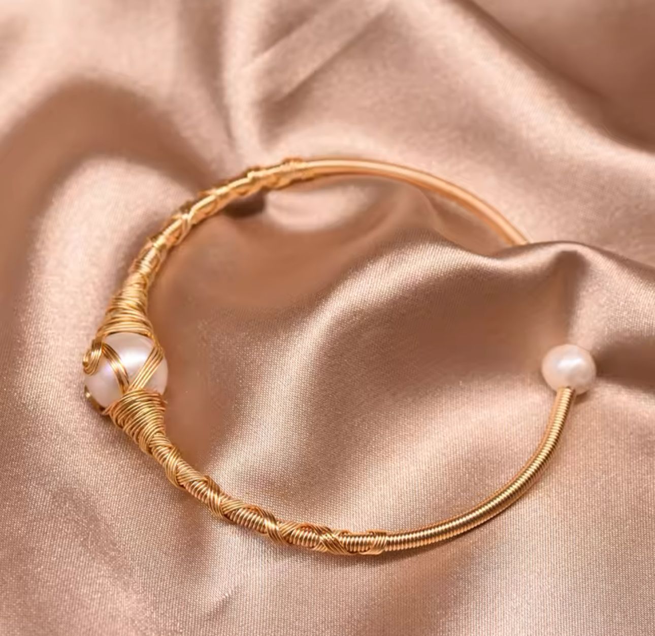 Natural Pearl Gold Plated Bracelet