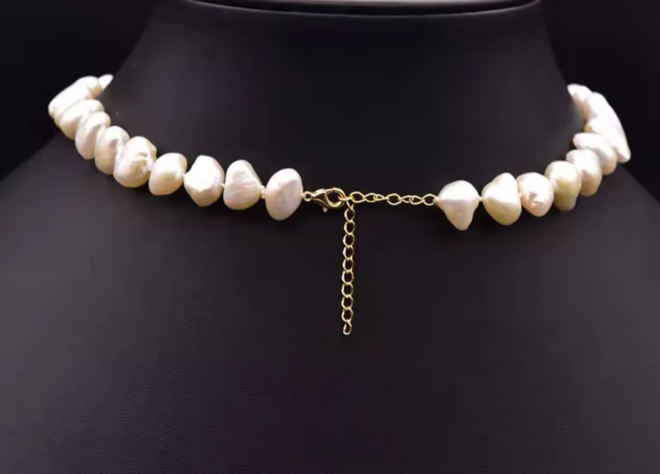 Natural Pearl With Flowers Design Necklace
