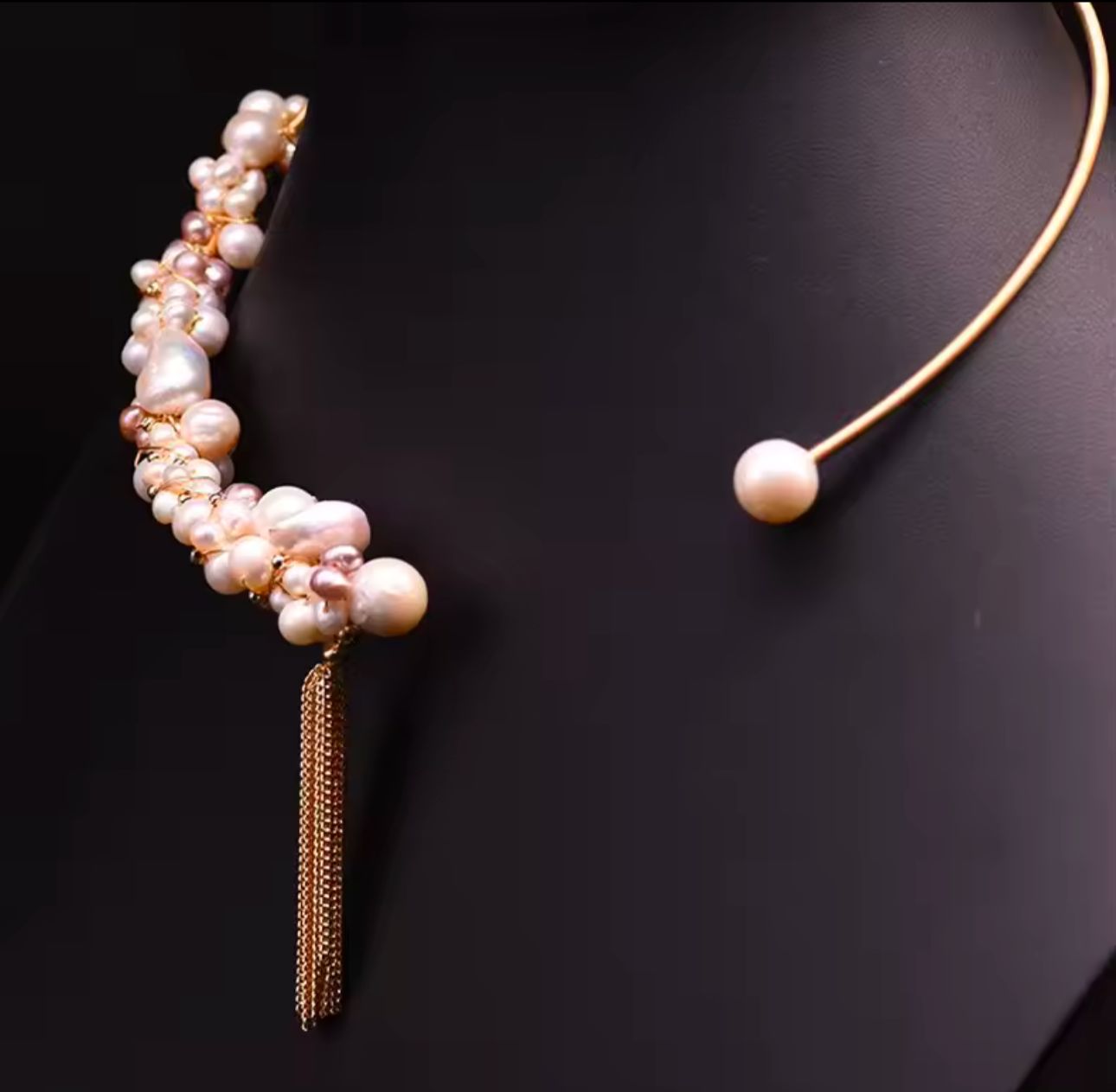 Natural Pearl Gold Plated Choker