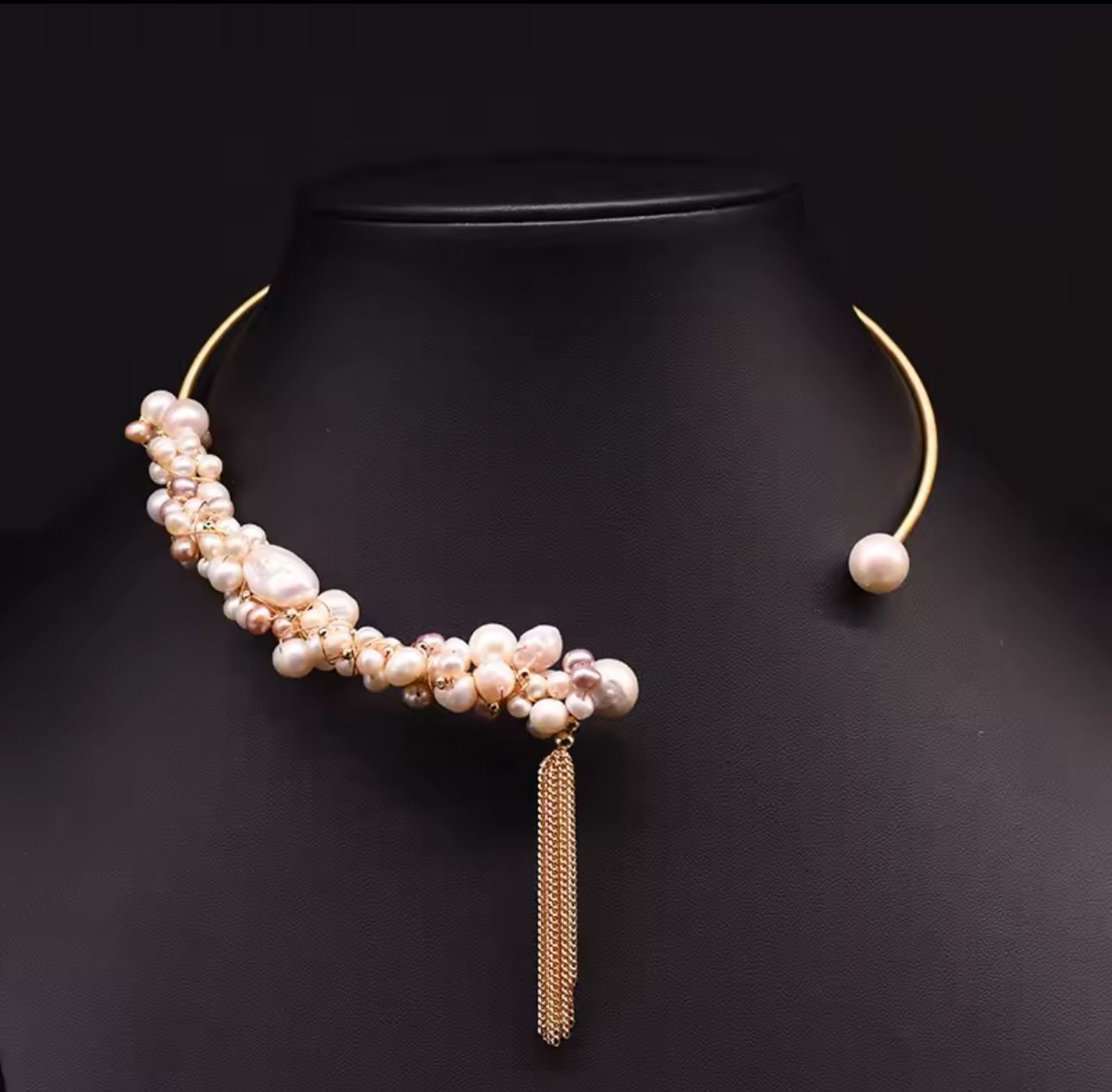 Natural Pearl Gold Plated Choker