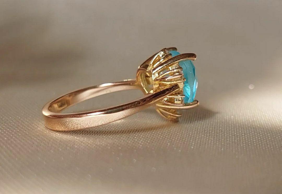 Gold Paraiba Stone Ring