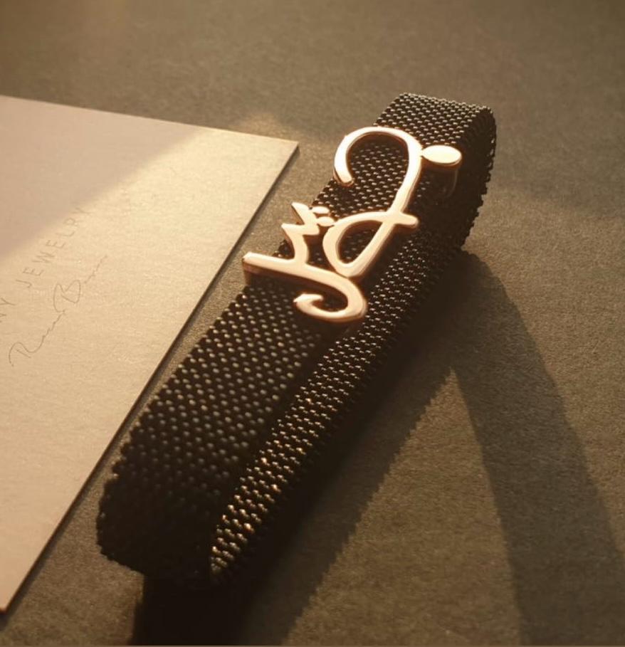 Gold FreeStyle (جويل) Name Design With Italian Steel Bracelet