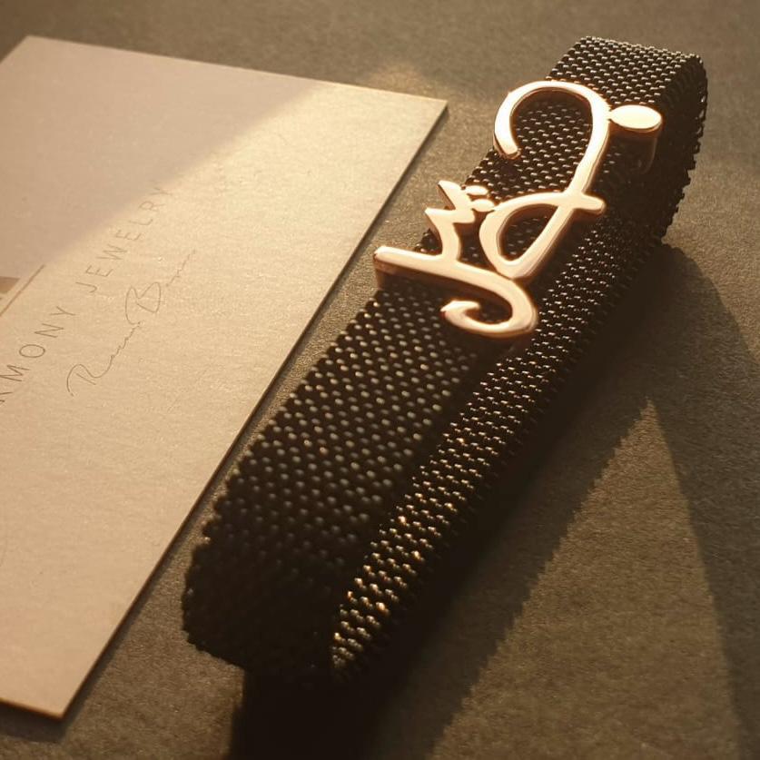 Gold FreeStyle (جويل) Name Design With Italian Steel Bracelet