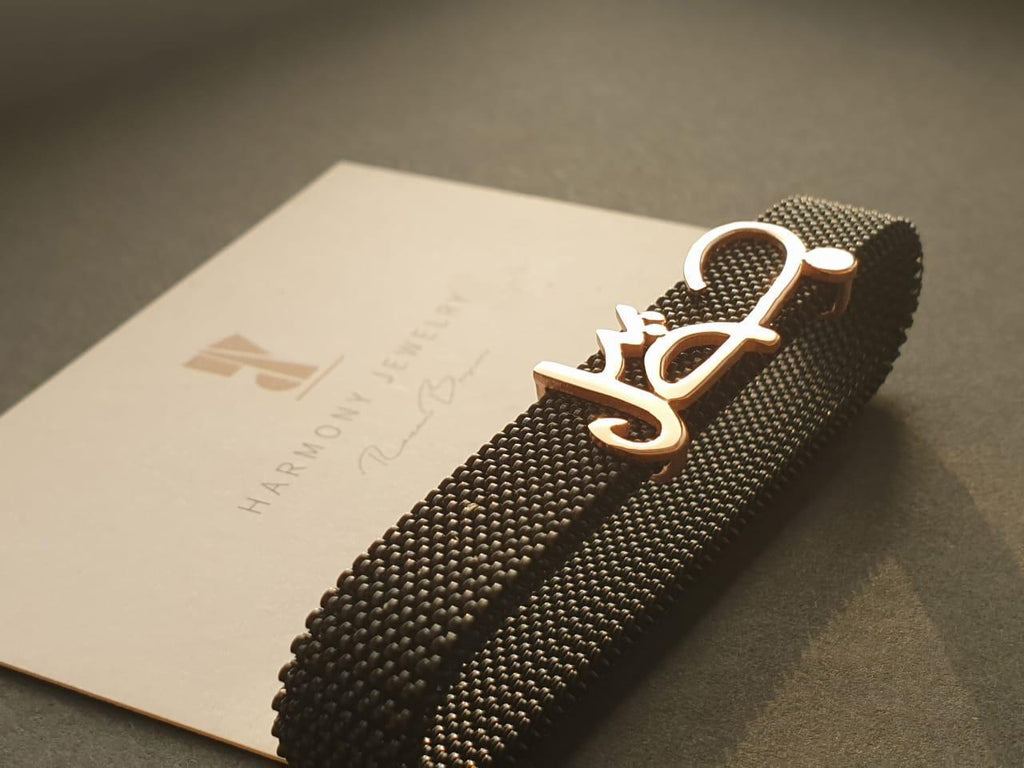 Gold FreeStyle (جويل) Name Design With Italian Steel Bracelet