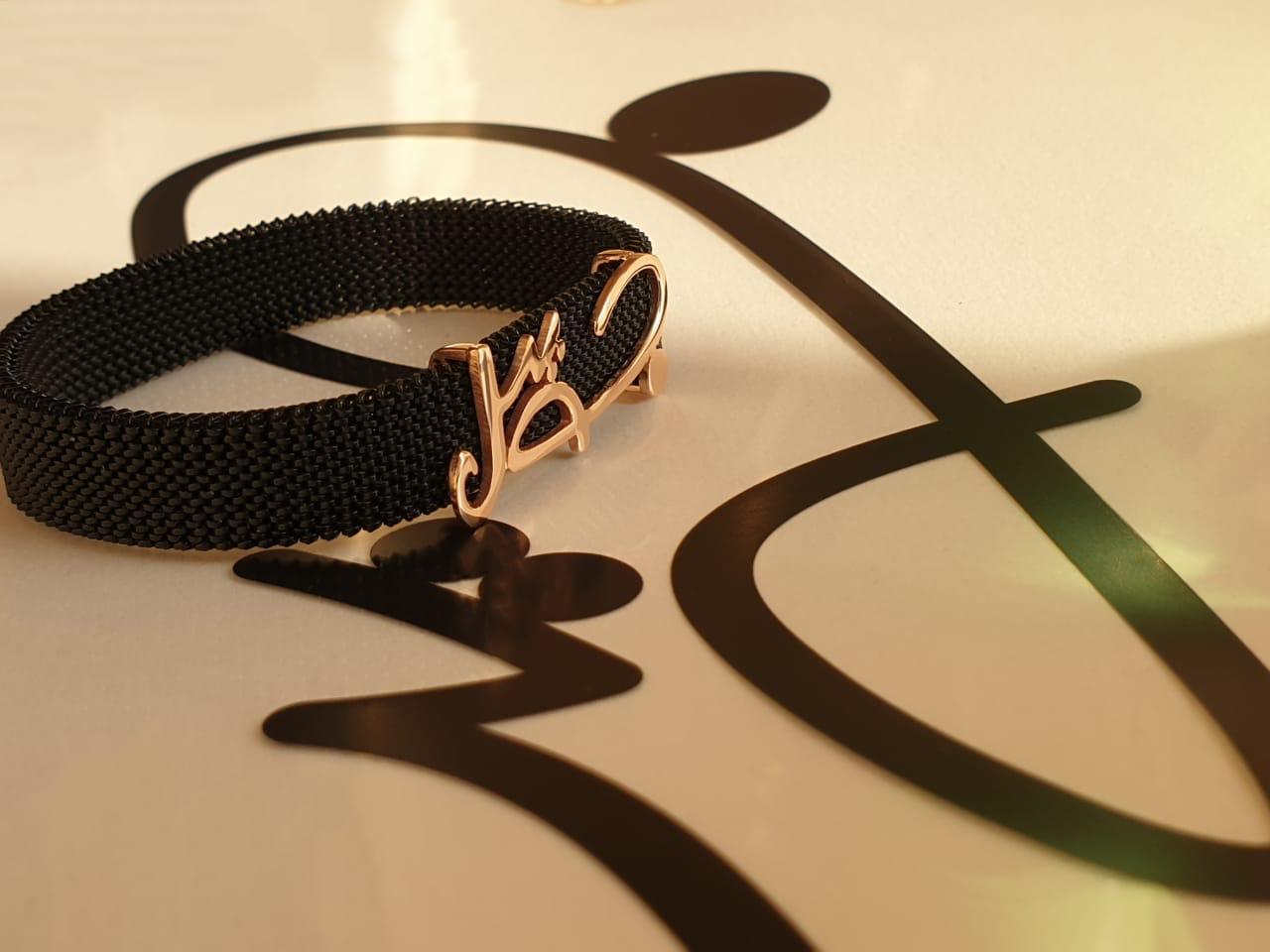 Gold FreeStyle (جويل) Name Design With Italian Steel Bracelet