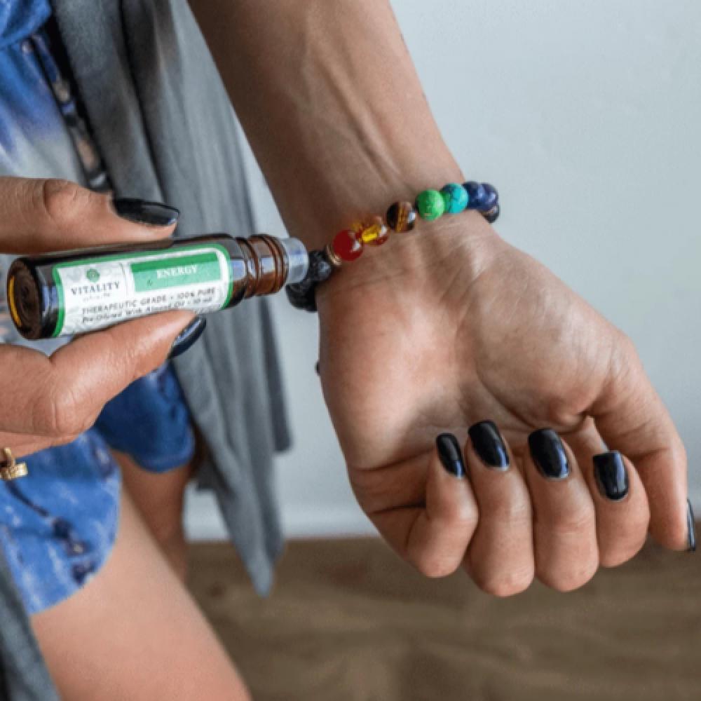7Chakras Natural Stone With Lava Stone Bracelet