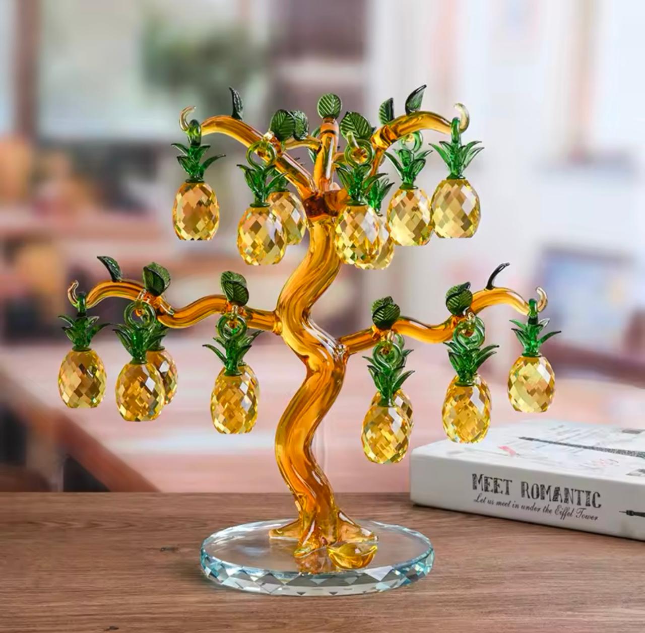 Crystal Glass Pineapple Tree Lucky Feng Shui Design