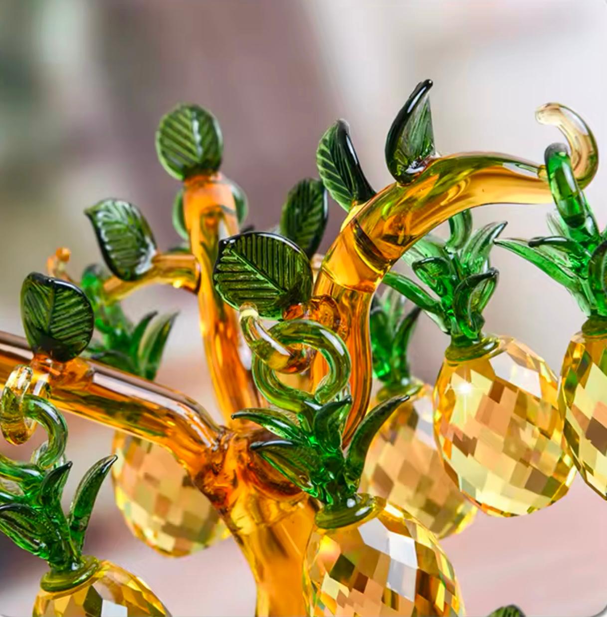 Crystal Glass Pineapple Tree Lucky Feng Shui Design