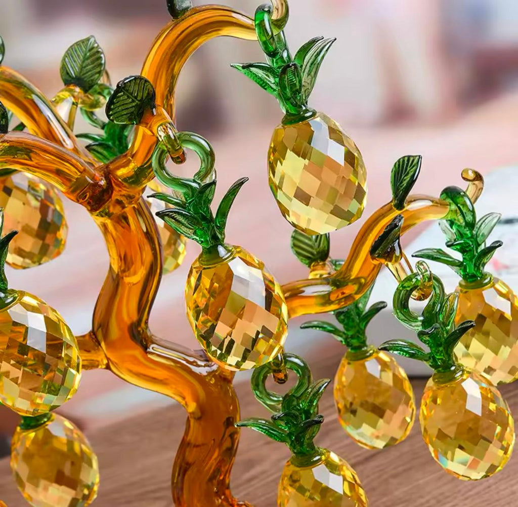 Crystal Glass Pineapple Tree Lucky Feng Shui Design
