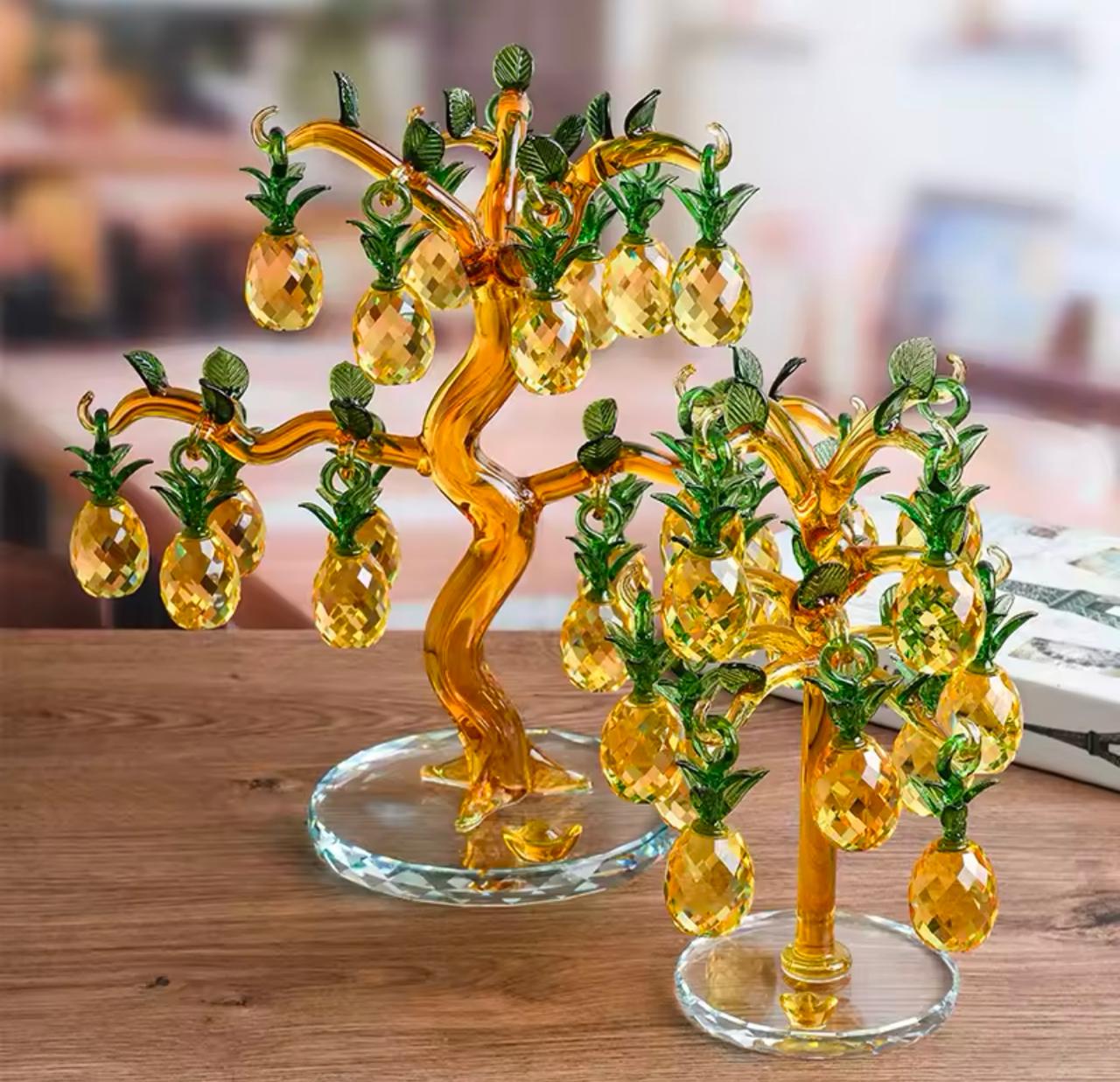 Crystal Glass Pineapple Tree Lucky Feng Shui Design