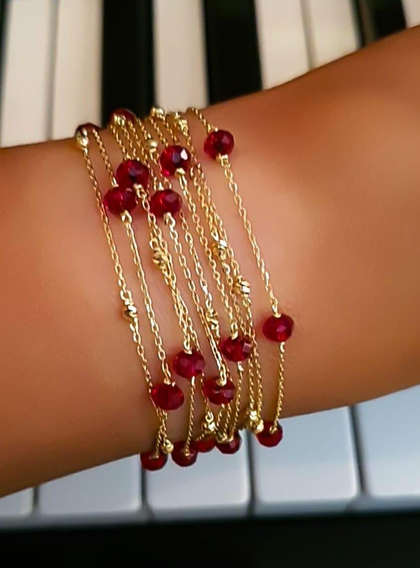 Gold Ruby Stone Bracelet