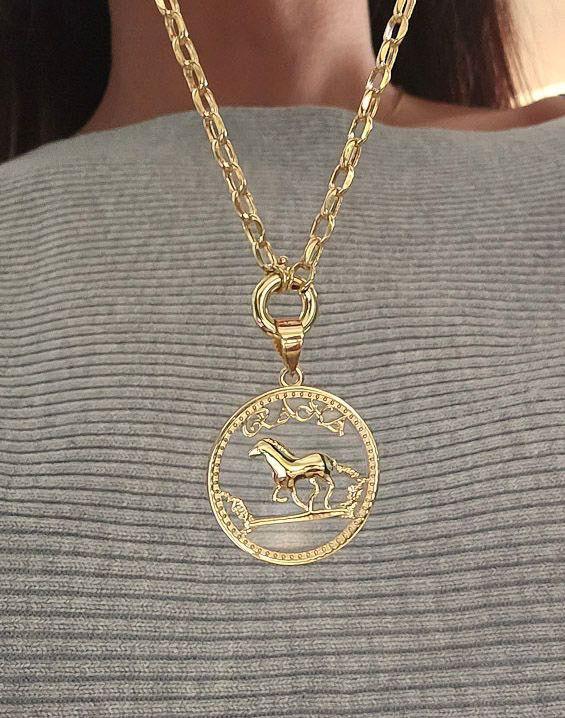 Gold Horse Design Necklace