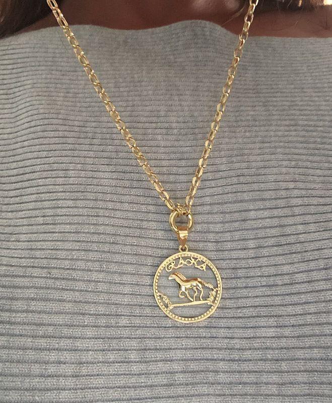 Gold Horse Design Necklace