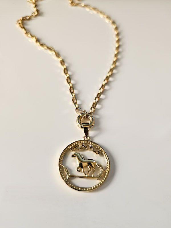 Gold Horse Design Necklace