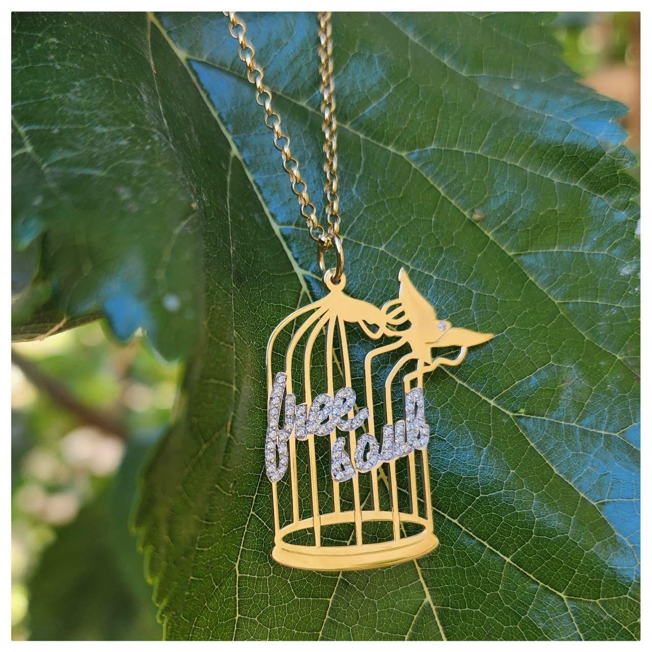 Gold (Free Soul) Design with Zircon Stone Necklace
