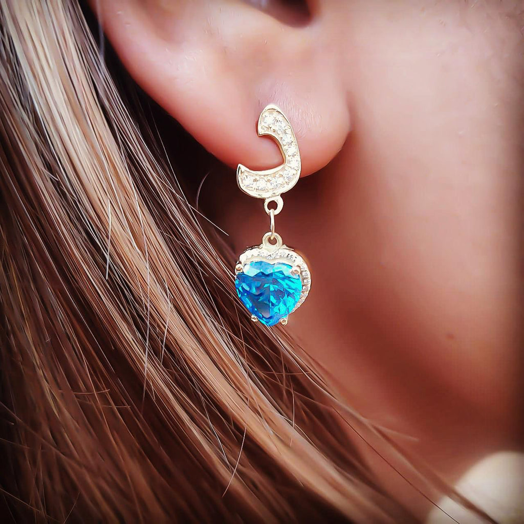 Gold letter Design with Zircon Stone Earring