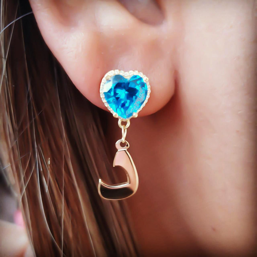 Gold letter Design with Zircon Stone Earring