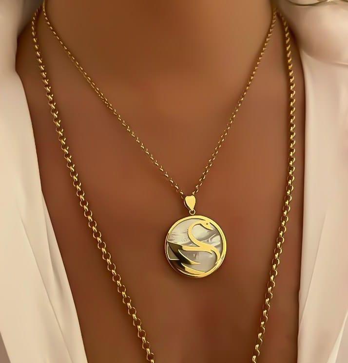 Gold Design with Mother of Pearl Necklace