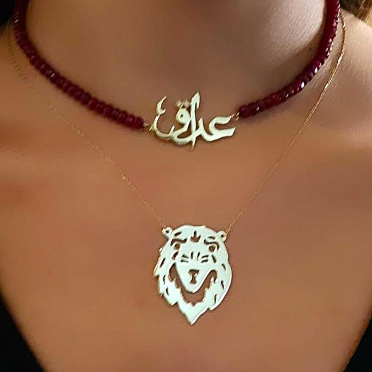 Gold Lion Hand Made Design Necklace