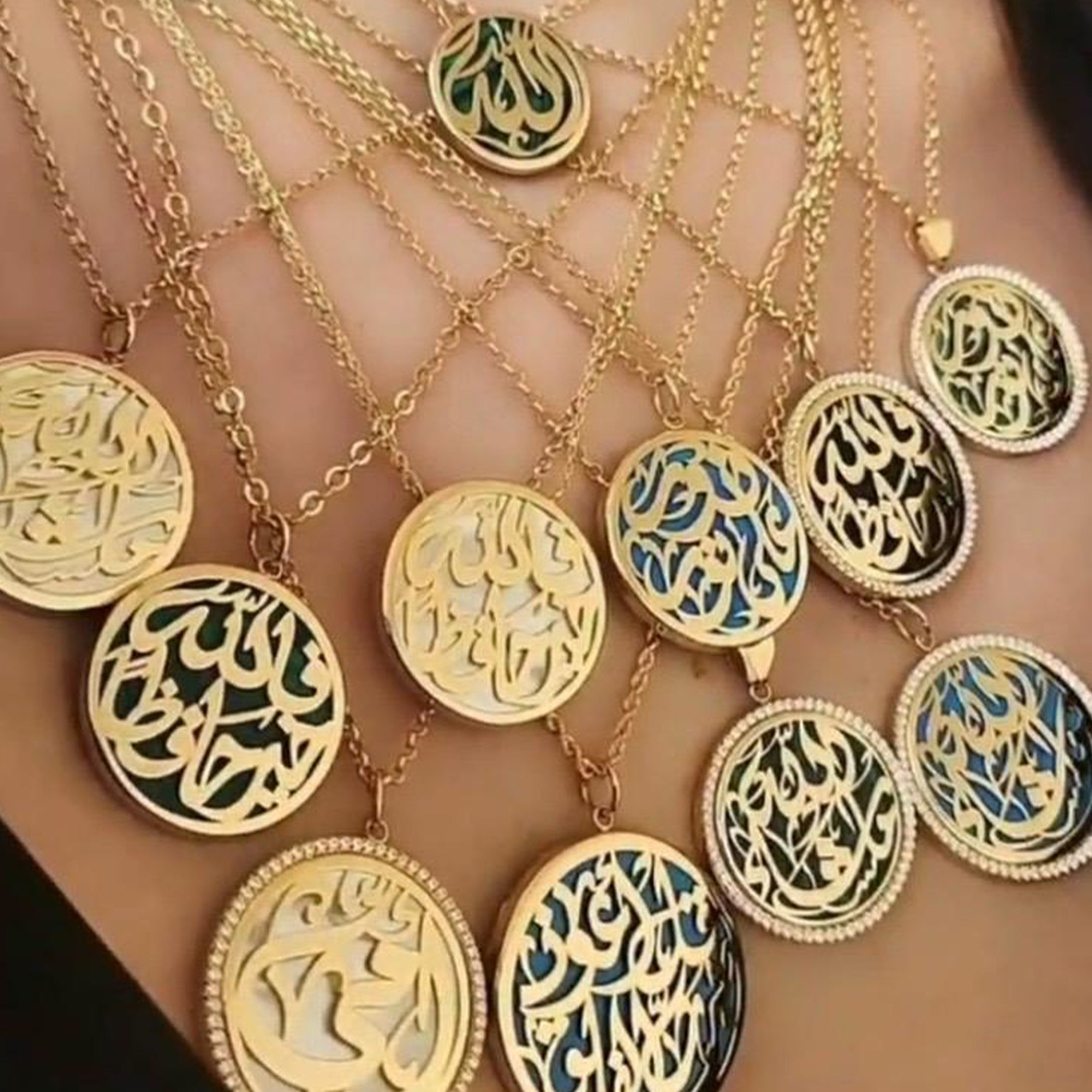 Gold Design with Mother of Pearl Or Natural Stone Necklace