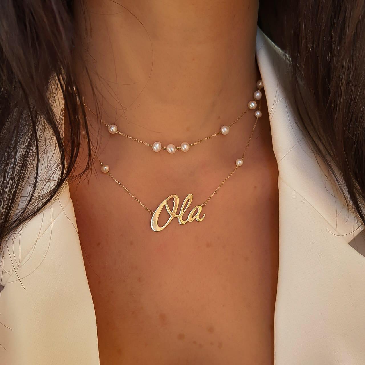 Gold Name Design Necklace
