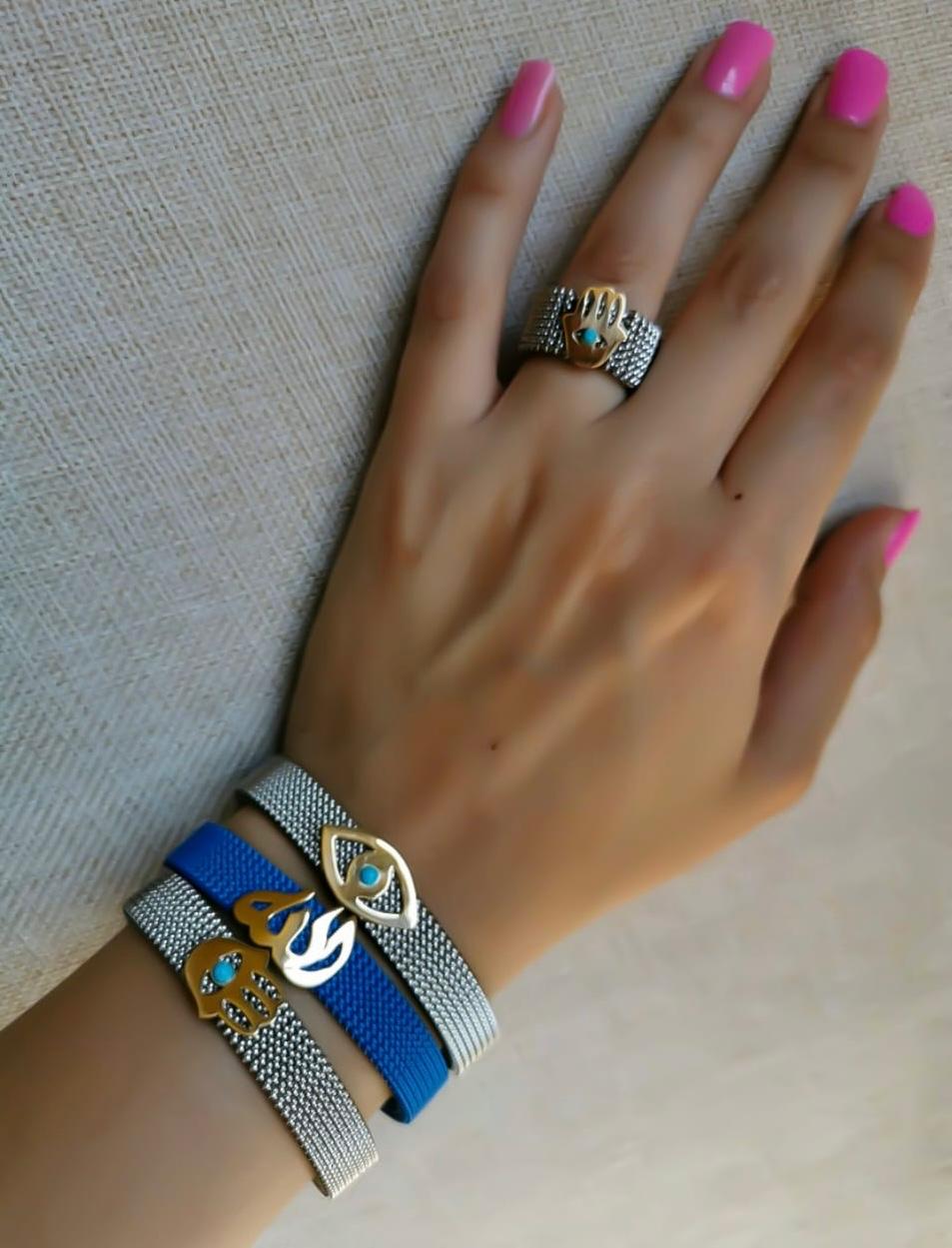 Gold Sentence Design With Italian Steel Bracelet