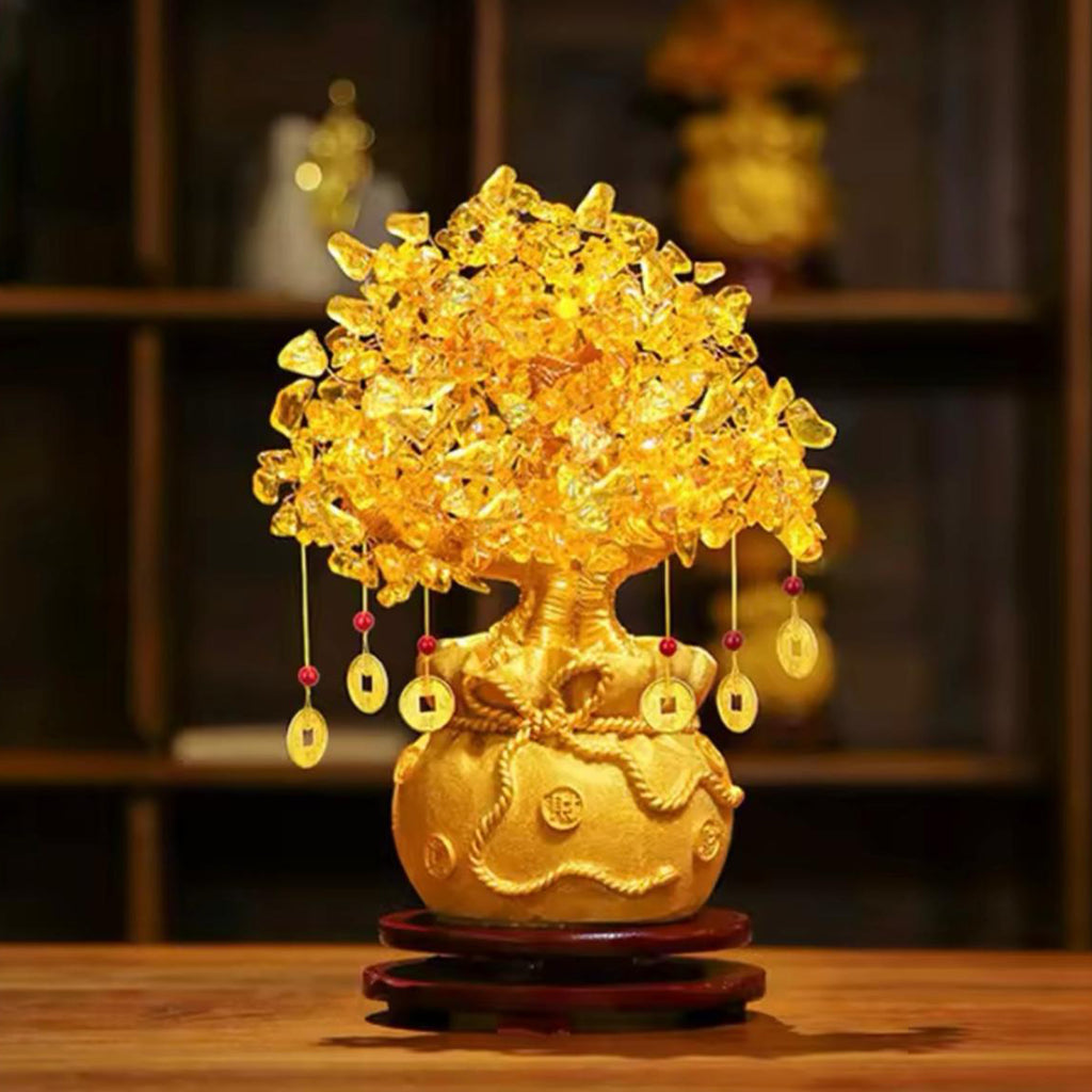 Lucky Tree Wealth Citreen Stone Design Wealth Luck Feng Shui