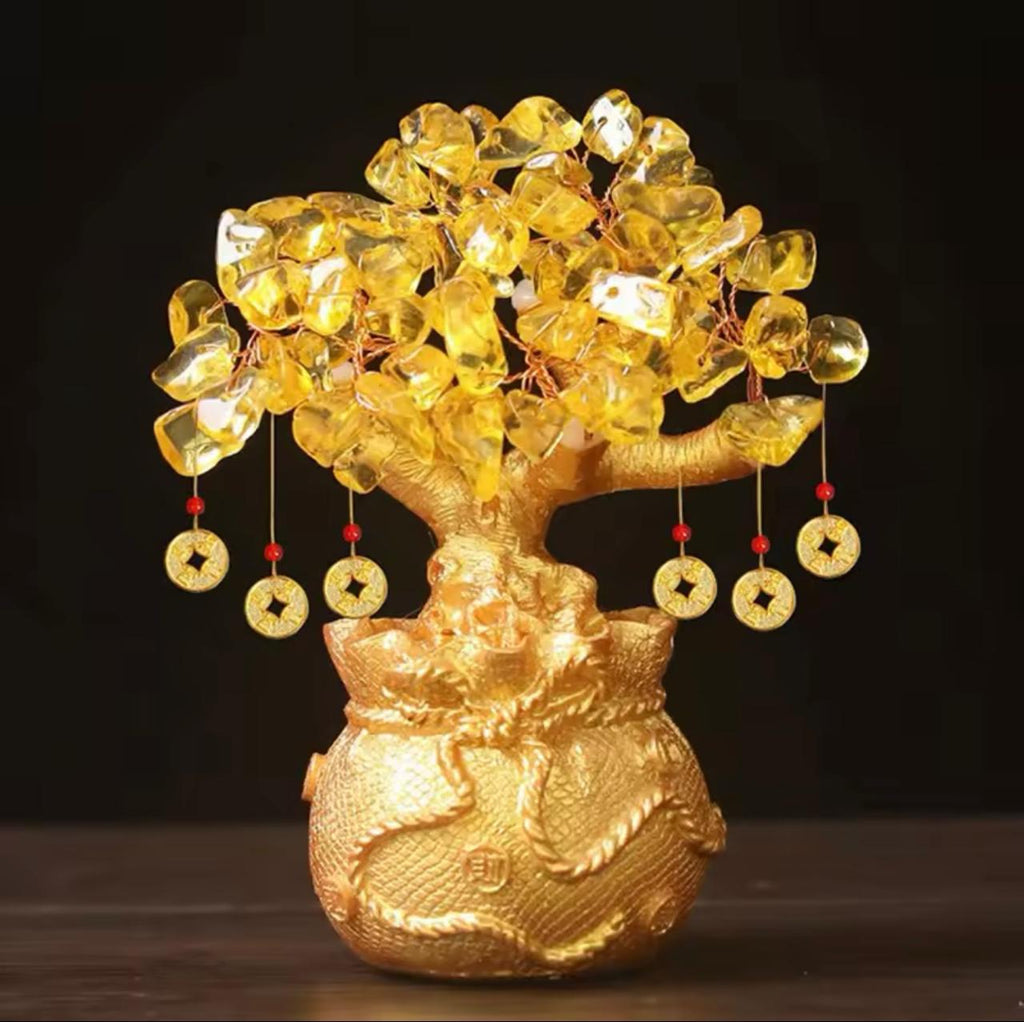 Lucky Tree Wealth Citreen Stone Design Wealth Luck Feng Shui