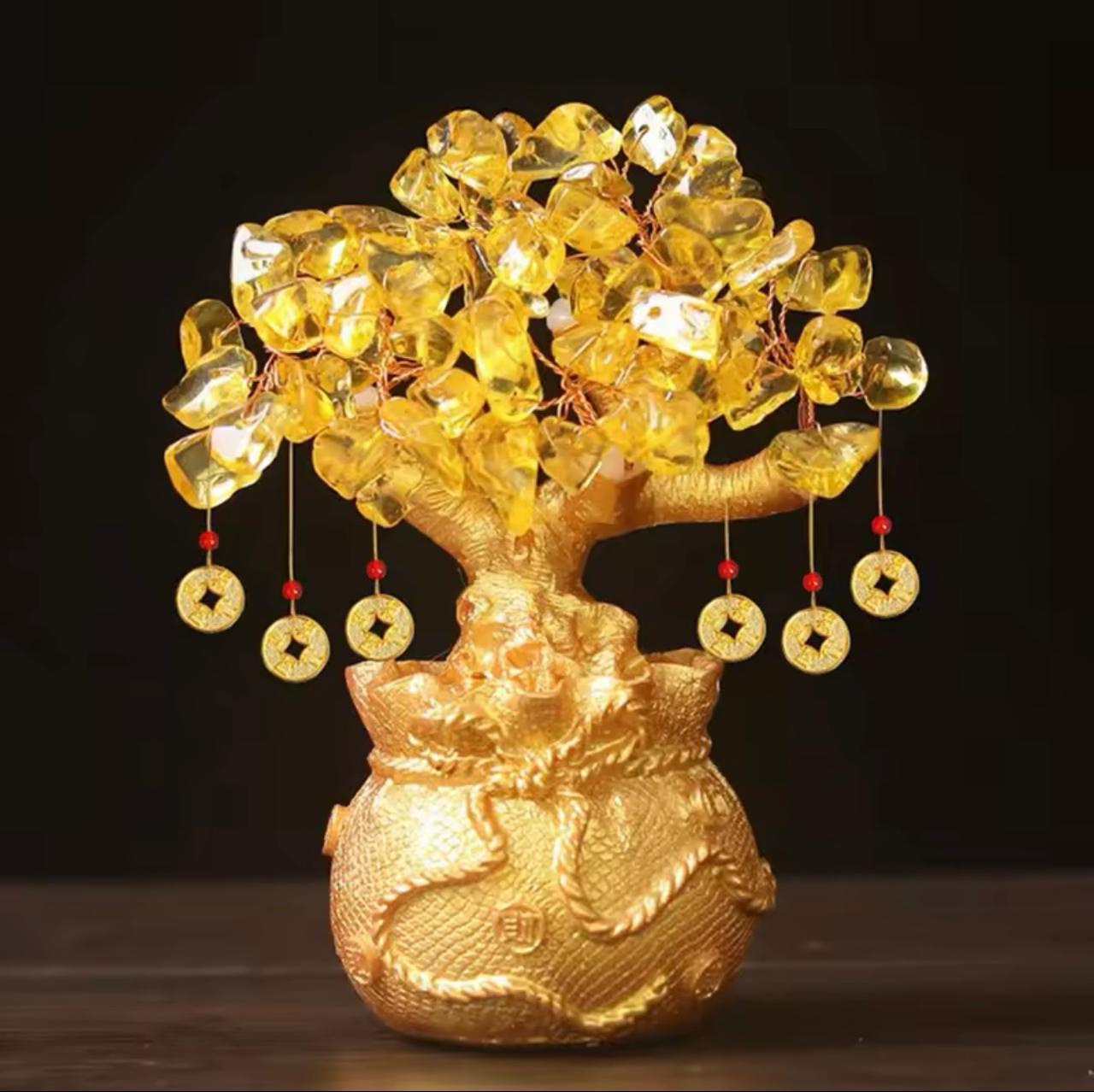 Lucky Tree Wealth Citreen Stone Design Wealth Luck Feng Shui