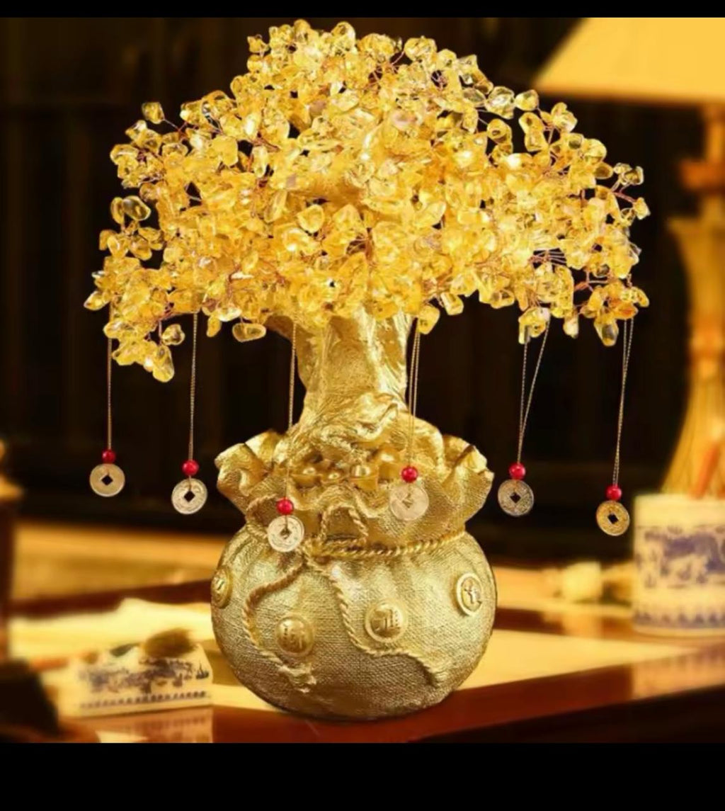Lucky Tree Wealth Citreen Stone Design Wealth Luck Feng Shui