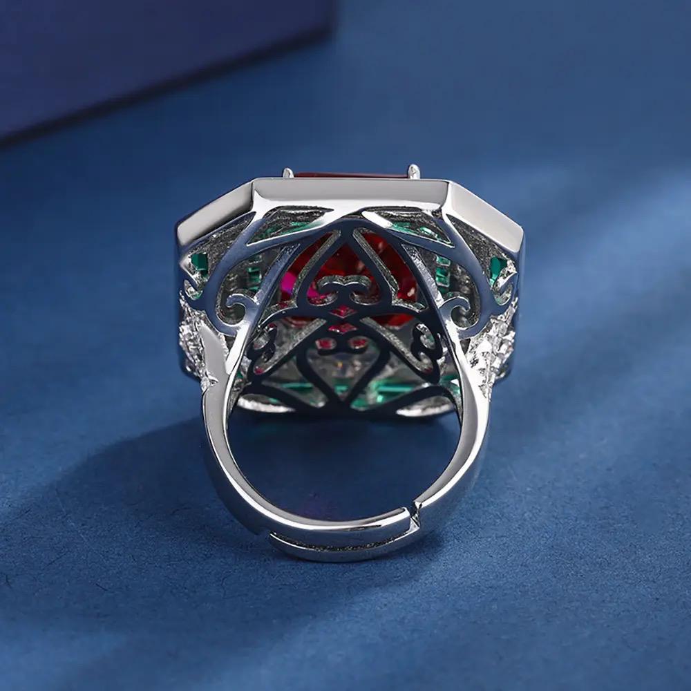 Ruby Natural Stone with Italian Silver Ring