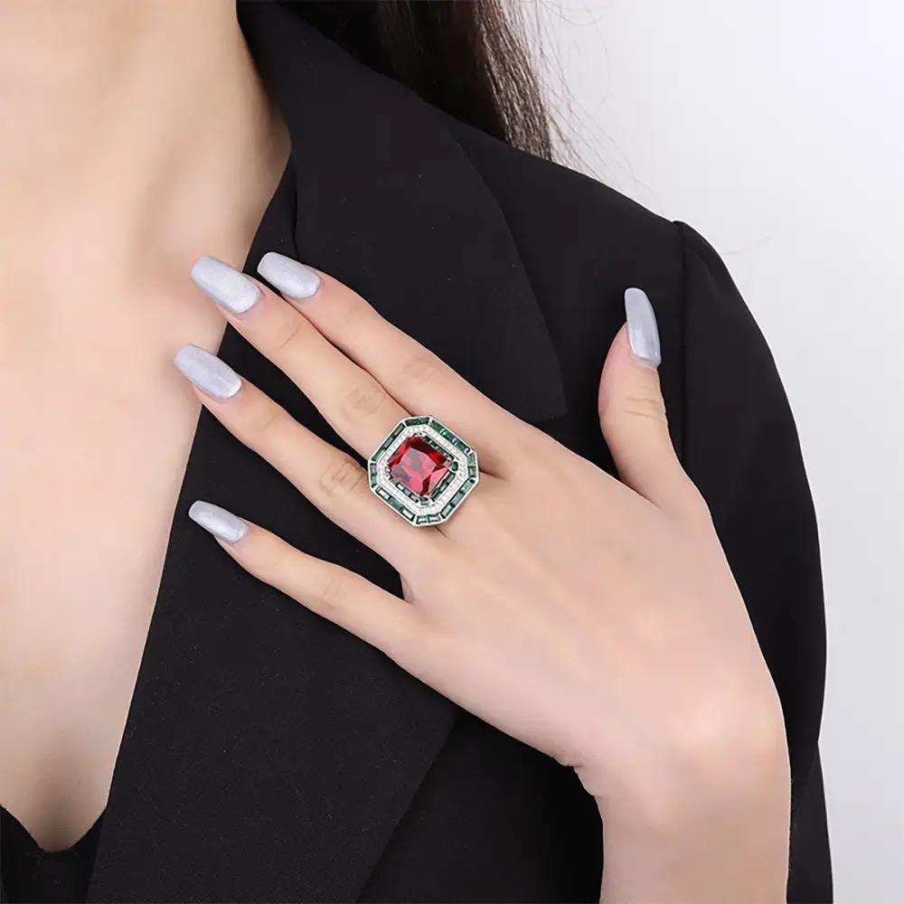 Ruby Natural Stone with Italian Silver Ring