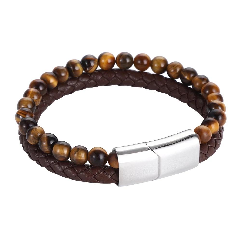 TigerEye Stone Italian Steel Bracelet