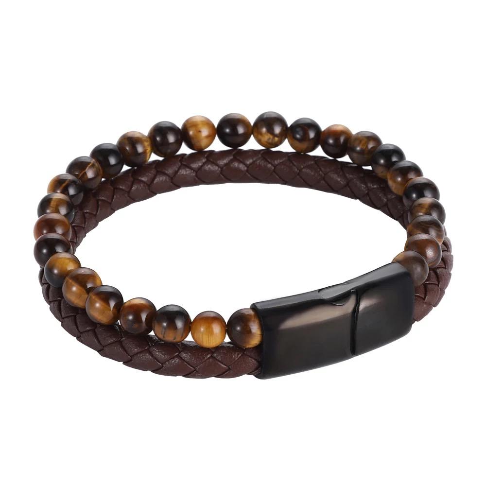 TigerEye Stone Italian Steel Bracelet